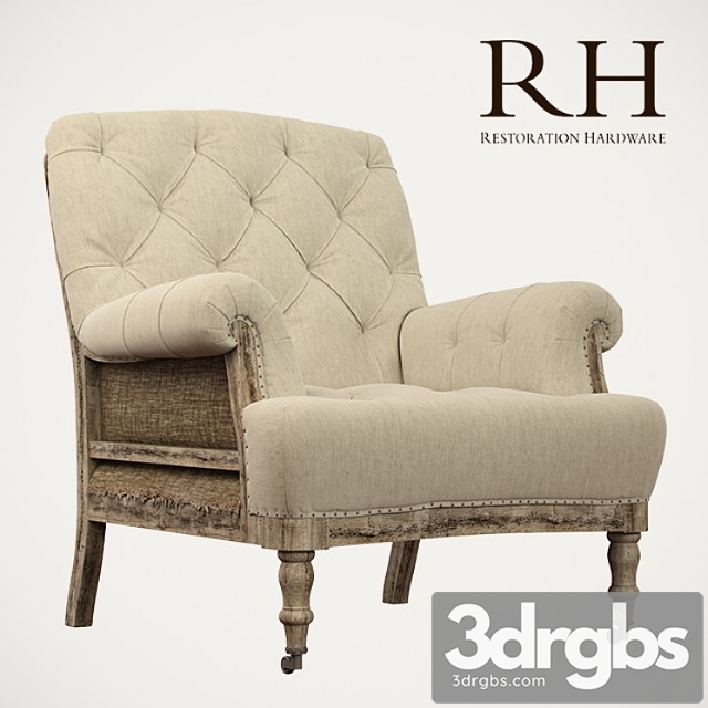 Napoleon Deconstructed Tufted Roll Armchair 3dsmax Download - thumbnail 1