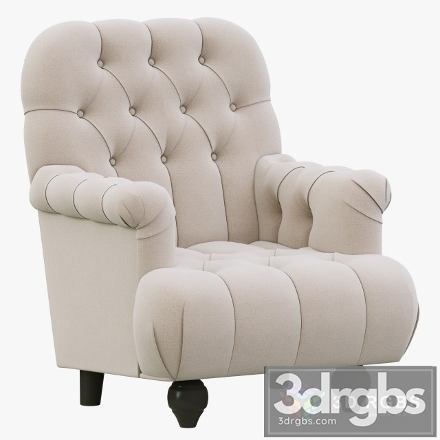 Napoleonic Tufted Upholstered Chair 3dsmax Download - thumbnail 1