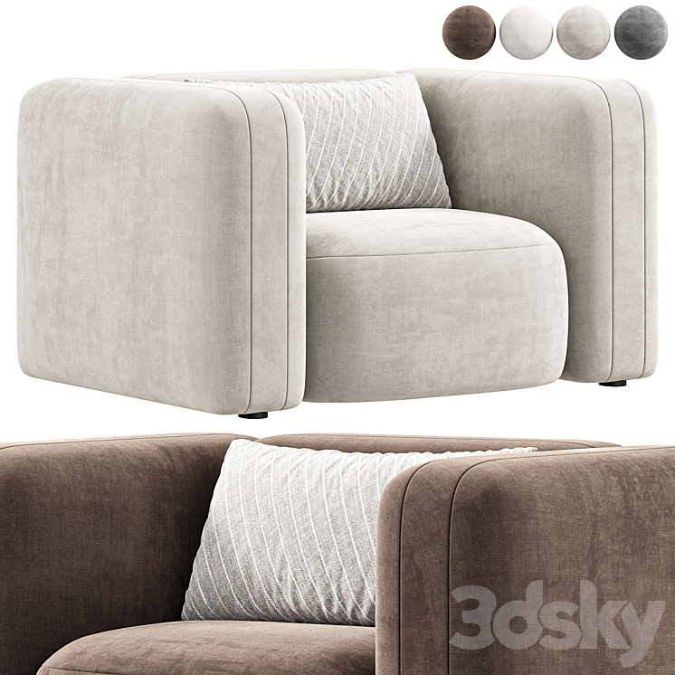 Nara Swivel Chair Gibson Wheat By Highfashionhome 3DS Max Model - thumbnail 3