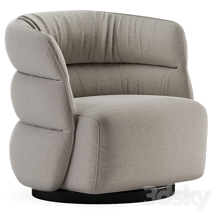 Natuzzi armchair 3DS Max Model - thumbnail 1