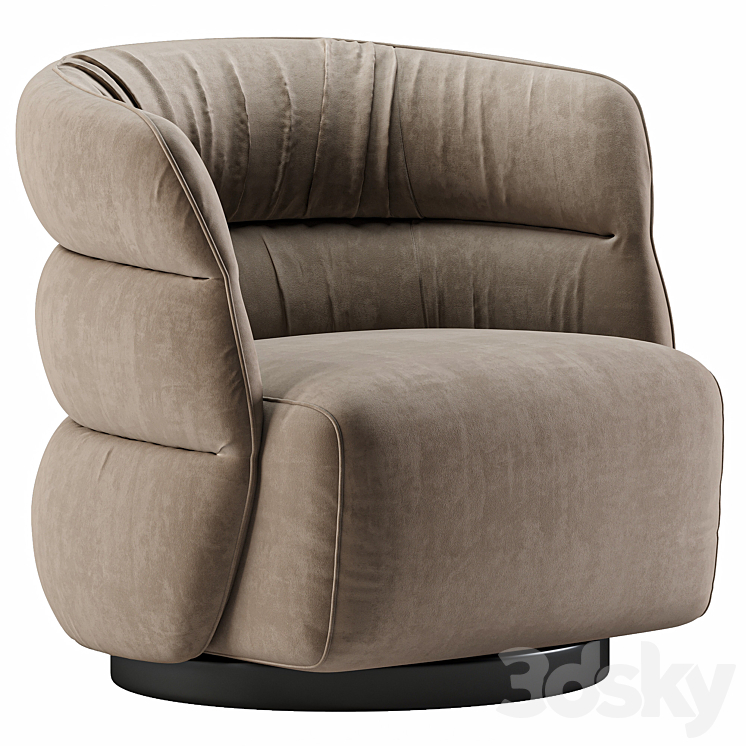 Natuzzi armchair 3DS Max Model - thumbnail 2