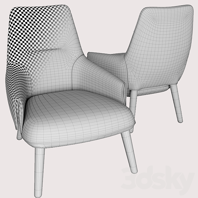 Natuzzi Armchair EMMA 3DSMax File - thumbnail 3