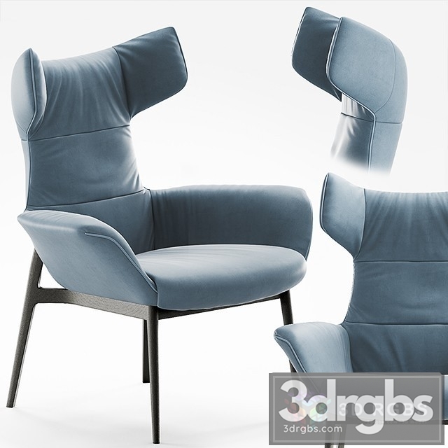 Natuzzi Aura Armchair 02 3dsmax Download - thumbnail 1