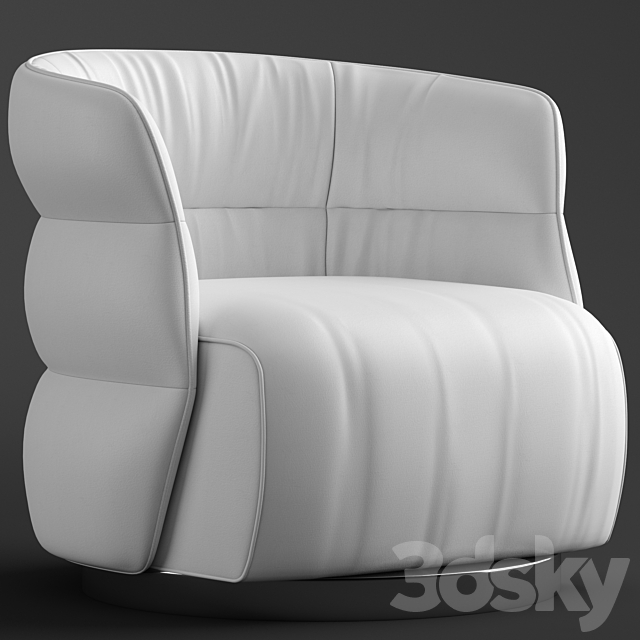 Natuzzi Couture armchair 3DSMax File - thumbnail 1