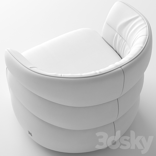 Natuzzi Couture armchair 3DSMax File - thumbnail 3