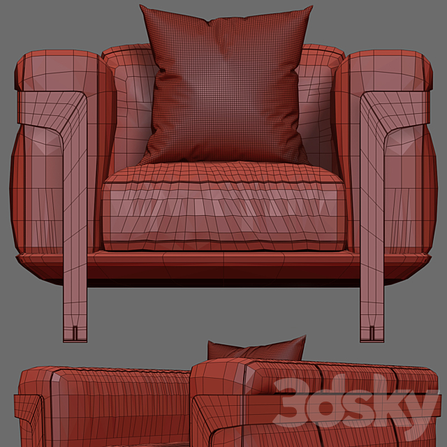 Natuzzi Dalton chair 3DSMax File - thumbnail 3