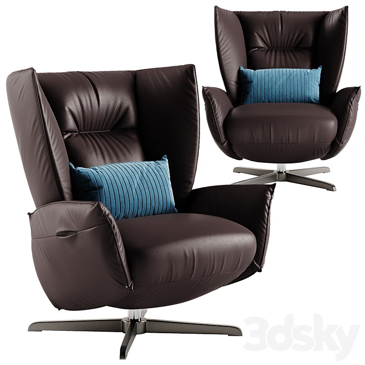 Natuzzi Tulip armchair 3DS Max - thumbnail 1