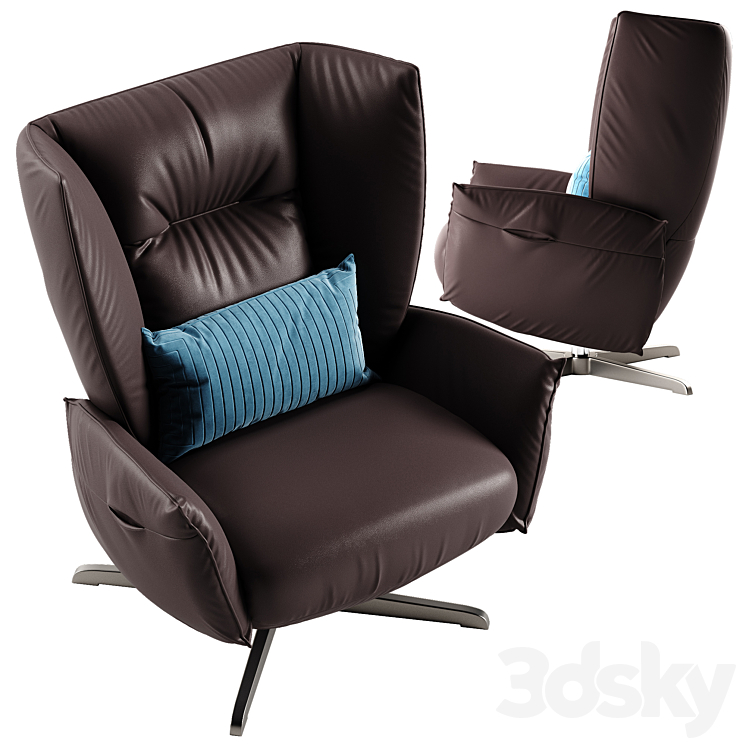 Natuzzi Tulip armchair 3DS Max - thumbnail 2