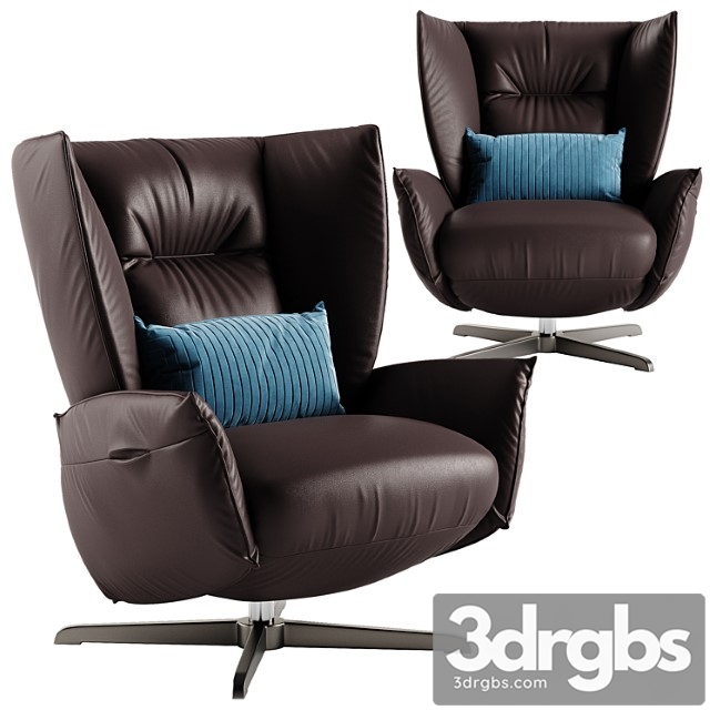 Natuzzi Tulip armchair 3dsmax Download - thumbnail 1