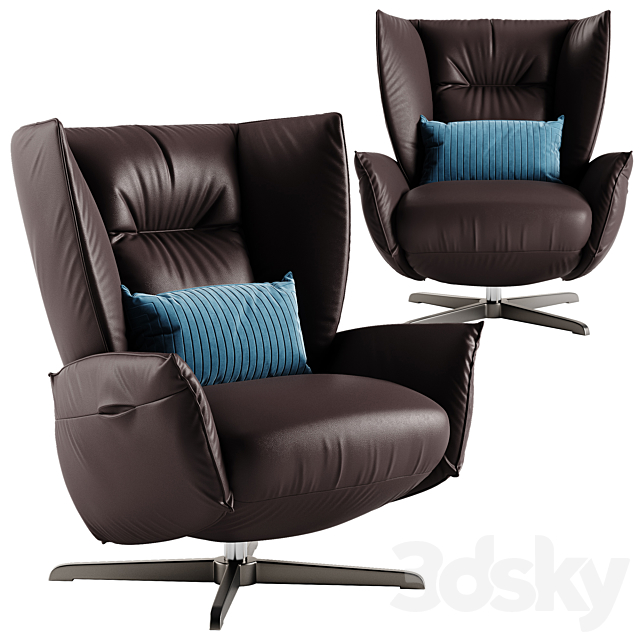 Natuzzi Tulip armchair 3DSMax File - thumbnail 1