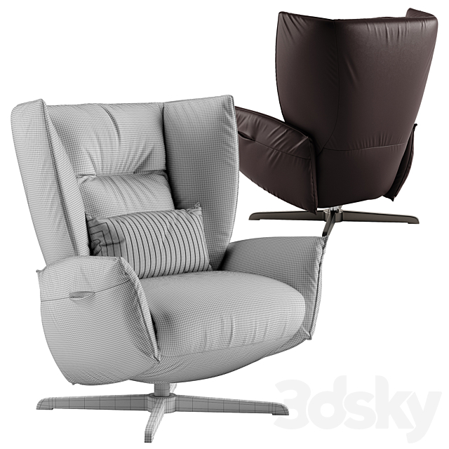 Natuzzi Tulip armchair 3DSMax File - thumbnail 3