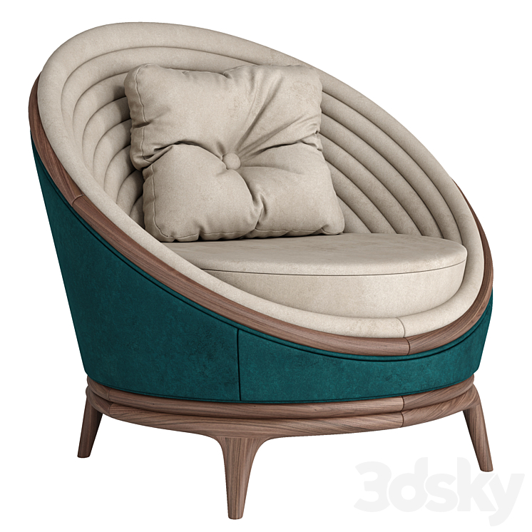 Ndebele Armchair by João Araújo 3DS Max Model - thumbnail 1