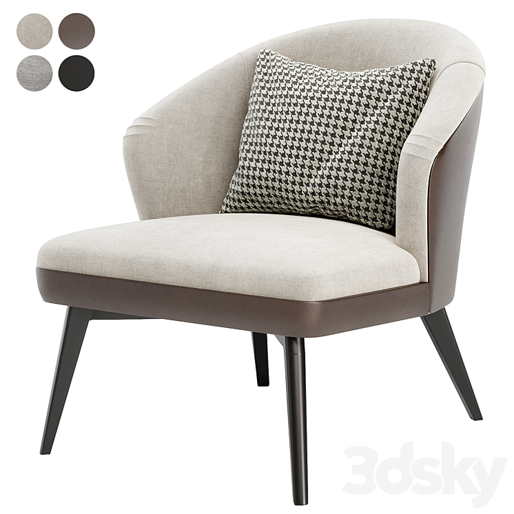 Nelly arm chair 3DS Max Model - thumbnail 3