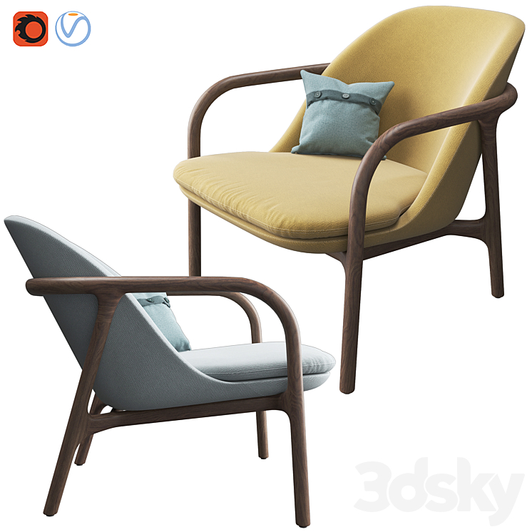 Neva Easy Chair By Artisan 3DS Max - thumbnail 2