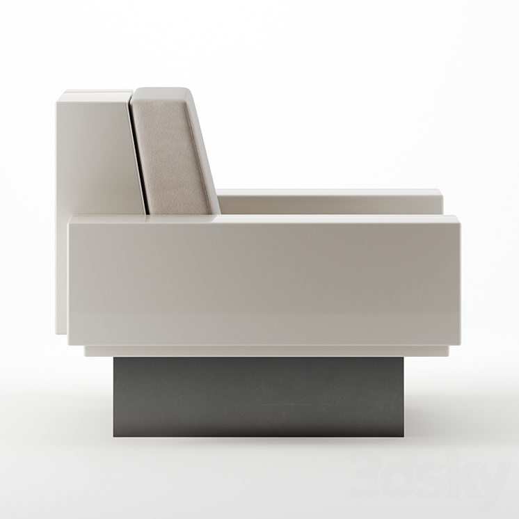 NEW BAUHAUS ARMCHAIR by Pierre Augustin Rose 3DS Max - thumbnail 2