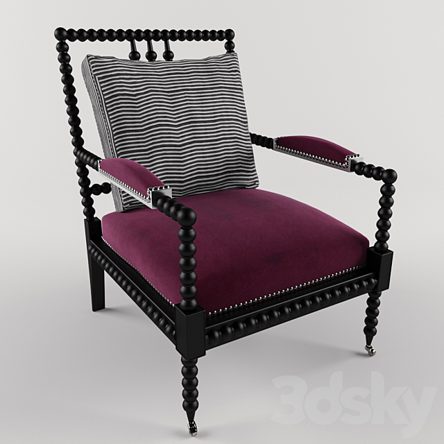 New Bohemian Spindle Chair 3ds Max - thumbnail 1