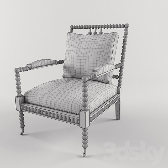 New Bohemian Spindle Chair 3ds Max - thumbnail 3