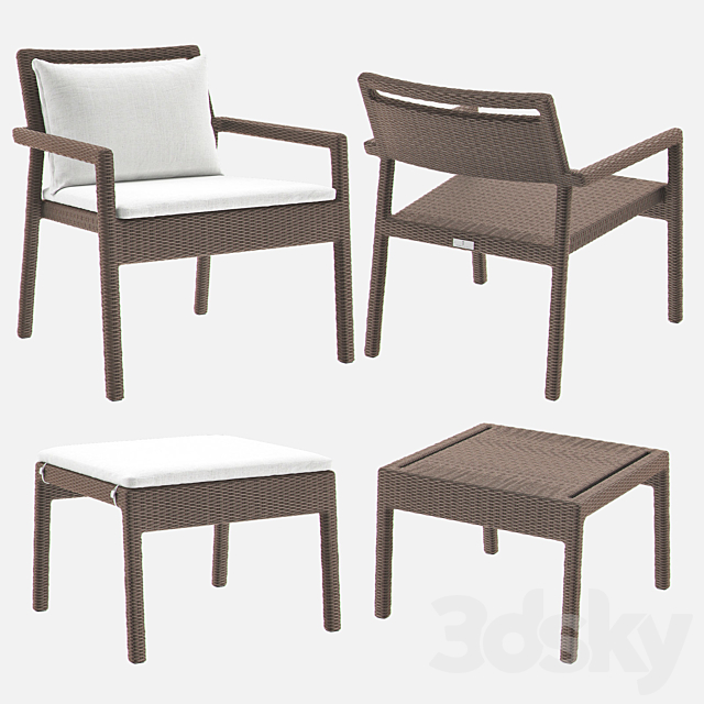 NICHE Lounge and Ottoman from JANUS ET CIE 3ds Max - thumbnail 2