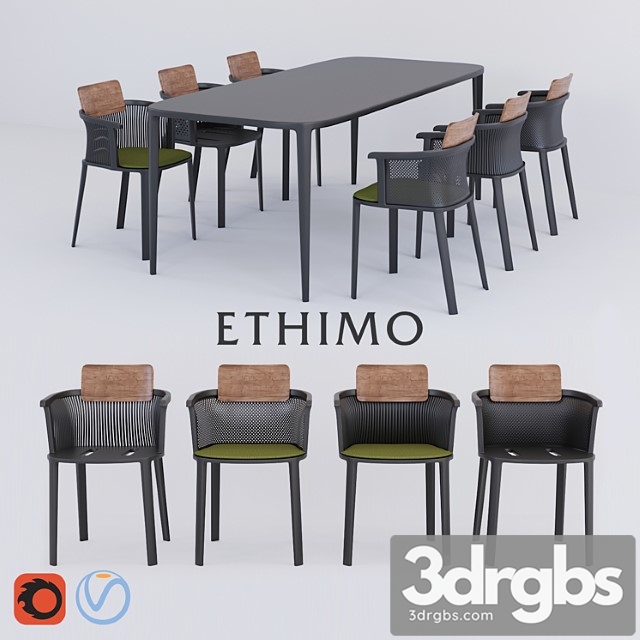 Nicolette dining arm chair 3dsmax Download - thumbnail 1