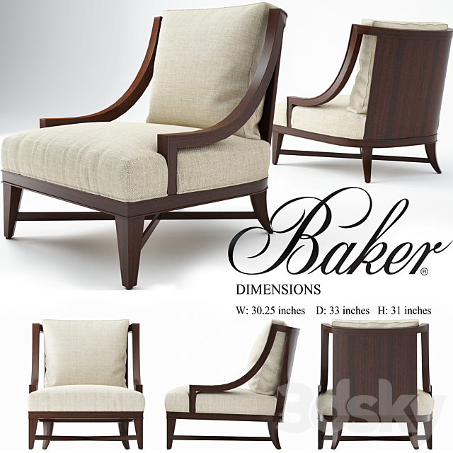 Nob Hill lounge chair. baker chair 3DSMax File - thumbnail 1