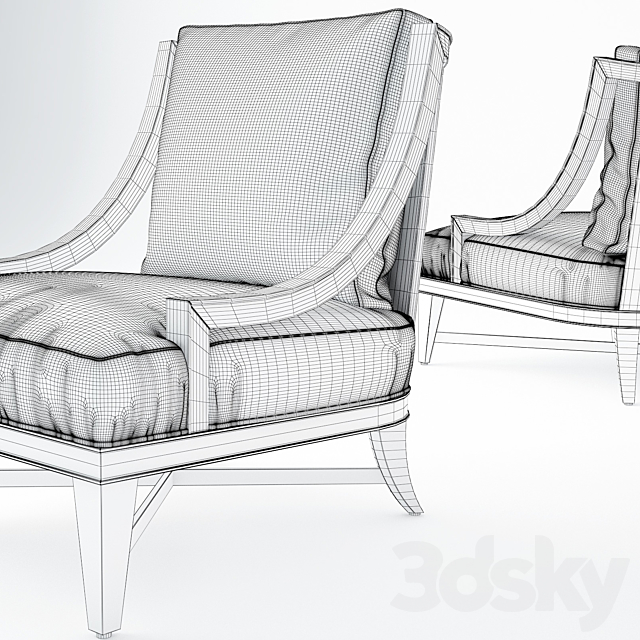 Nob Hill lounge chair. baker chair 3DSMax File - thumbnail 2
