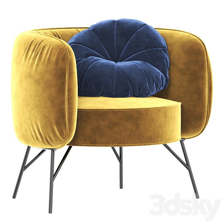 Nojatuoli Charleston Armchair 3DS Max Model - thumbnail 1