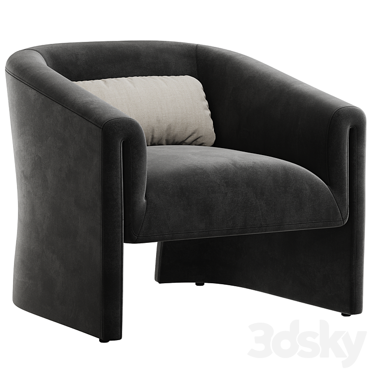 Norwood Upholstered Armchair 3DS Max Model - thumbnail 2