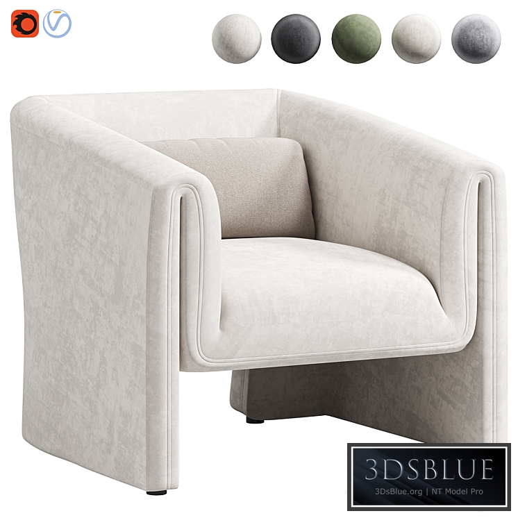 Norwood Upholstered Armchair by wayfair 3DS Max - thumbnail 3