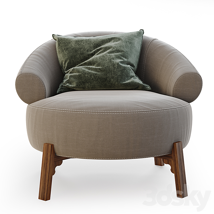 Nuevo Romola Occasional Chair 3DS Max Model - thumbnail 2