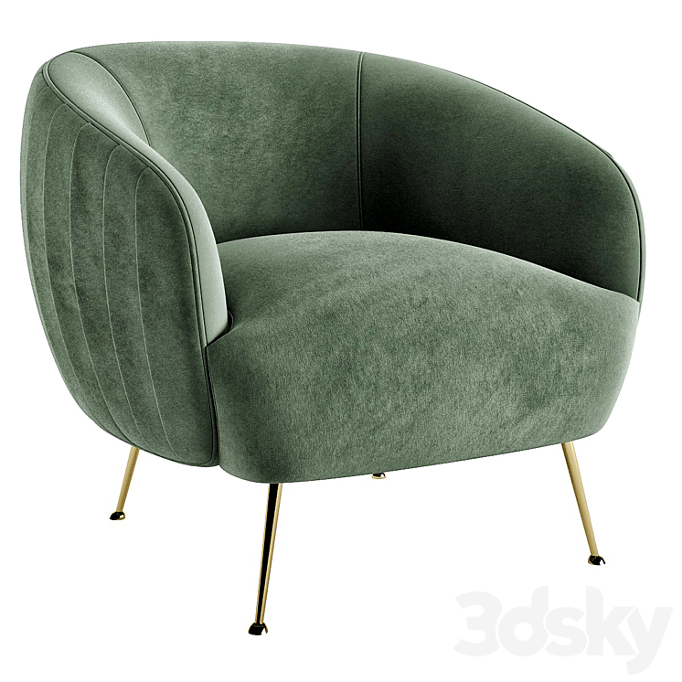 NUEVO SOFIA MOSS OCCASIONAL CHAIR 3DS Max Model - thumbnail 1