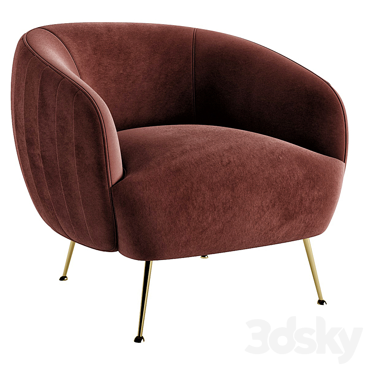 NUEVO SOFIA MOSS OCCASIONAL CHAIR 3DS Max Model - thumbnail 2