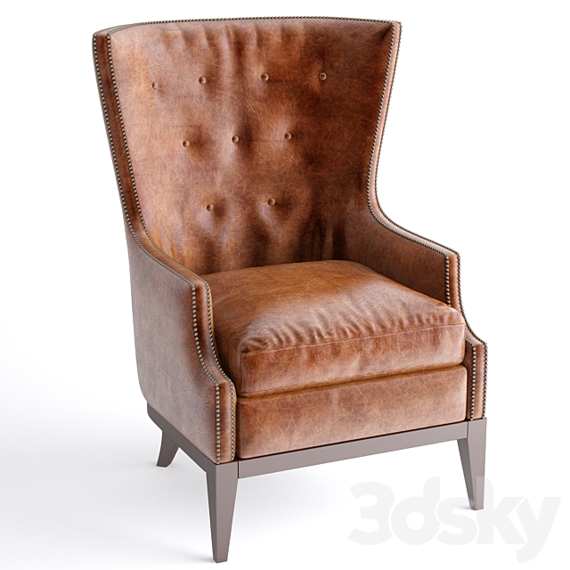 Oak Leather Chair 3DSMax File - thumbnail 1