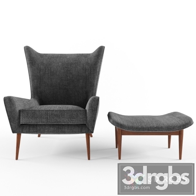 Oaul Mc Cobb Wing Chair 3dsmax Download - thumbnail 1