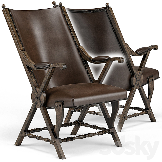 Observatory Hill Vintage Leather Accent Chair 3DSMax File - thumbnail 1