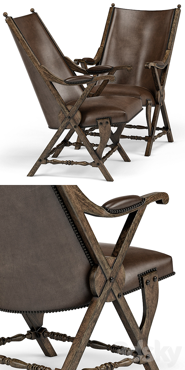 Observatory Hill Vintage Leather Accent Chair 3DSMax File - thumbnail 2