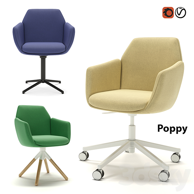 Office chair Haworth Poppy 3DSMax File - thumbnail 1