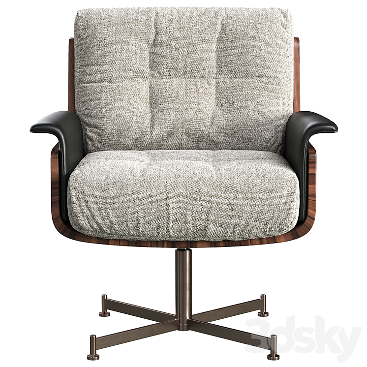 Office chair Minotti Daiki Studio 3DS Max Model - thumbnail 2