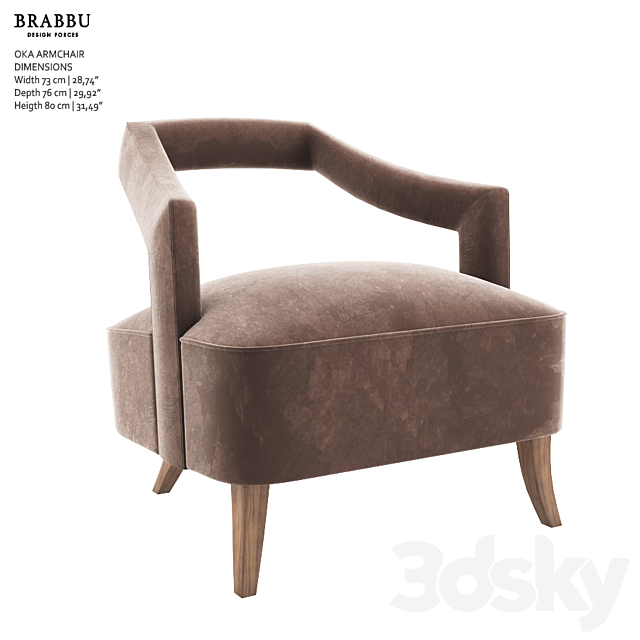 OKA ARMCHAIR – BRABBU 3ds Max - thumbnail 1