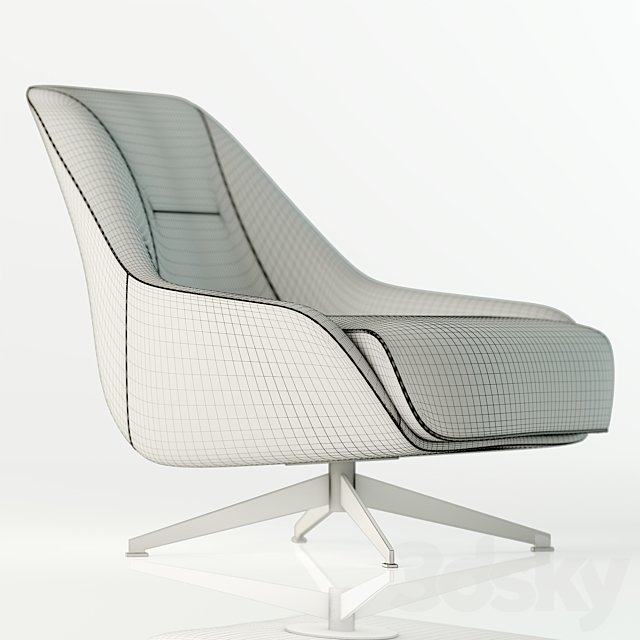 OKHA Nate Swivel Armchair 3ds Max - thumbnail 3