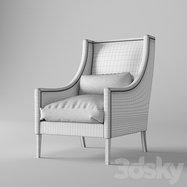 Old Hickory Tannery Cabot Cove High-Back Chair 3DS Max Model - thumbnail 3