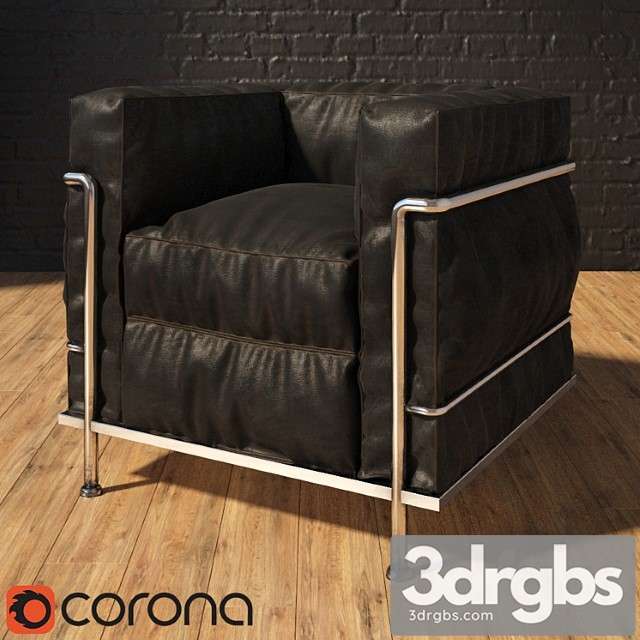 Old Leather Chair Lc2 3dsmax Download - thumbnail 1