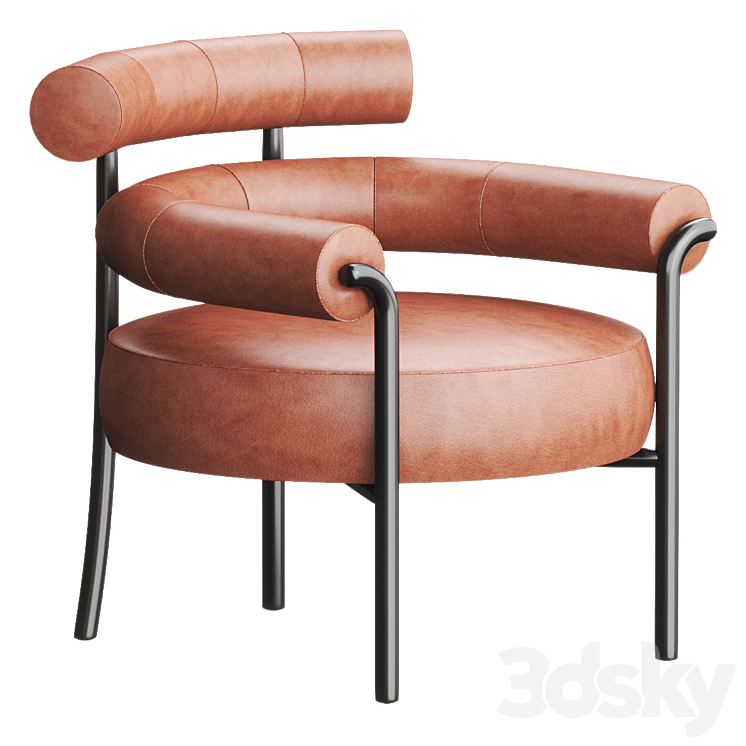 OLIO Leather armchair By DesignByThem 3DS Max Model - thumbnail 3