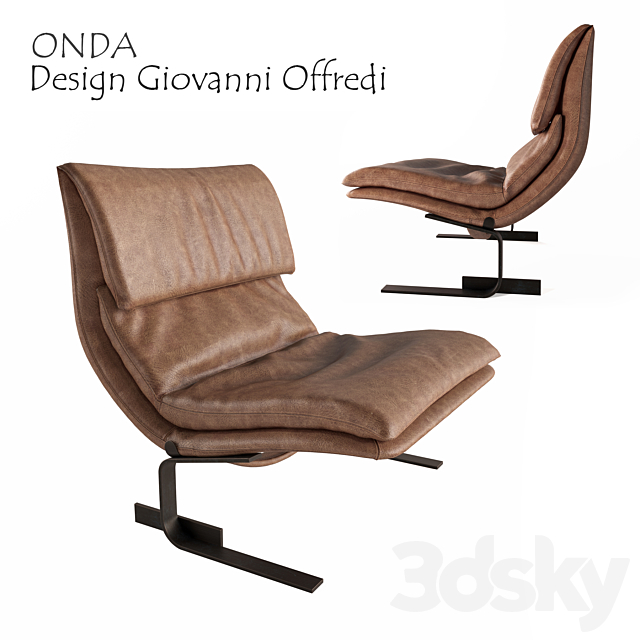 Onda Chair. Saporiti italia 3ds Max - thumbnail 1