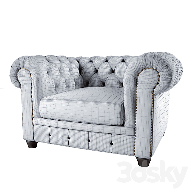 ONE MEBEL Chester Armchair 3DS Max Model - thumbnail 3