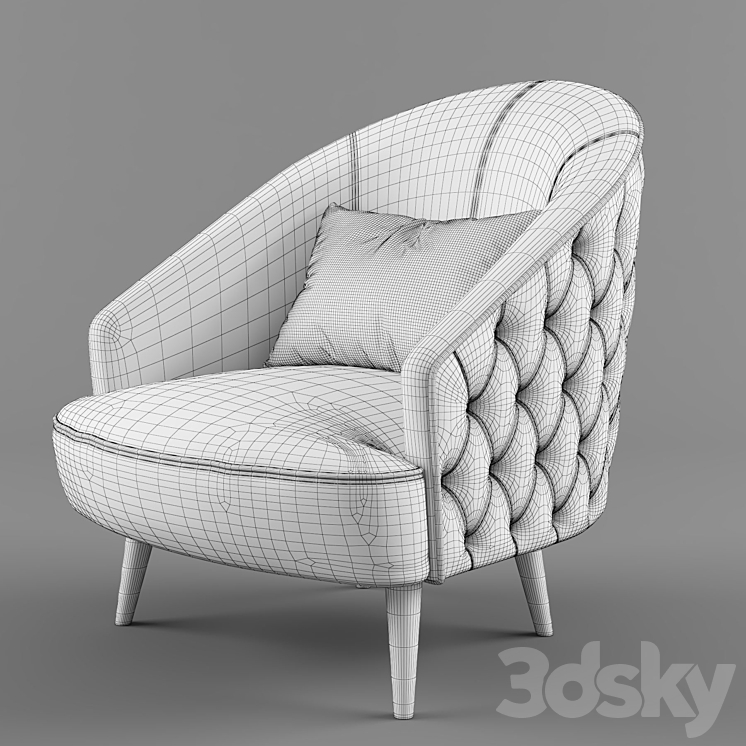 Orchid Splendid armchair 3DS Max - thumbnail 2