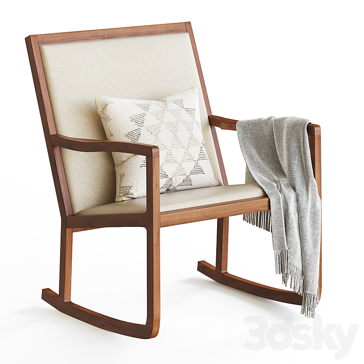 Organic Modernism Rocking Chair 3DS Max Model - thumbnail 1