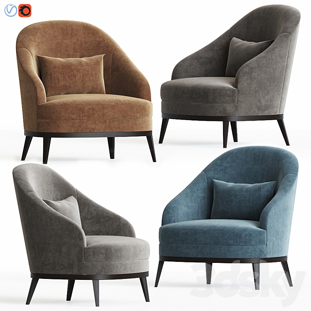 Oscar One Mebal Lounge Armchair 3ds Max - thumbnail 1