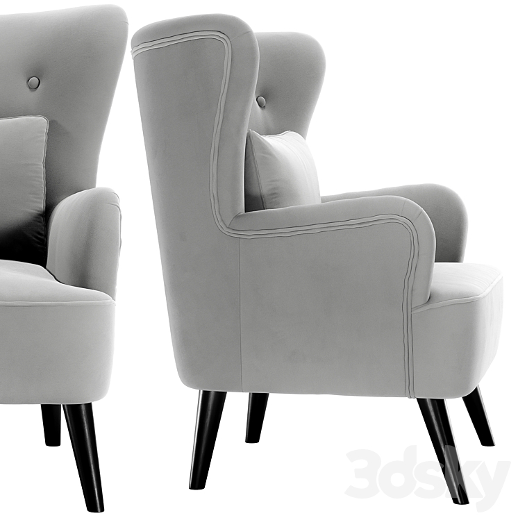 Ottavia armchair 3DS Max Model - thumbnail 2