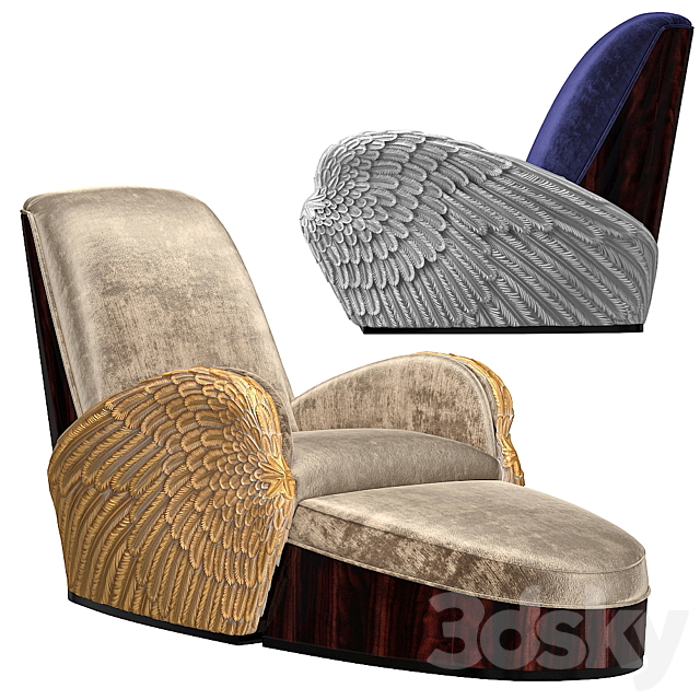 Ottoman armchair Jonathan Charles 3ds Max - thumbnail 1