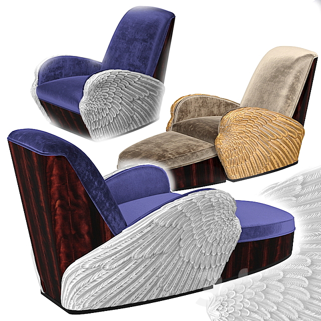 Ottoman armchair Jonathan Charles 3ds Max - thumbnail 2